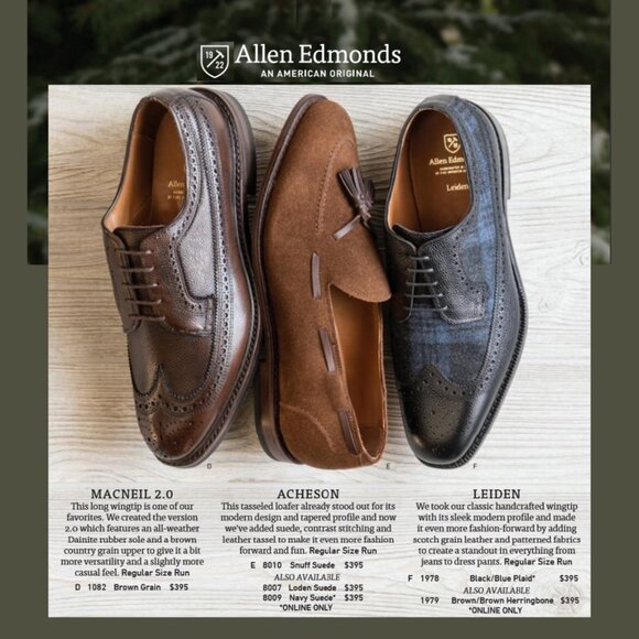 *worn 1x* $395 Allen Edmonds MCALLISTER 5.5 D ( Womens 7 Wide ) * add $15 Trees